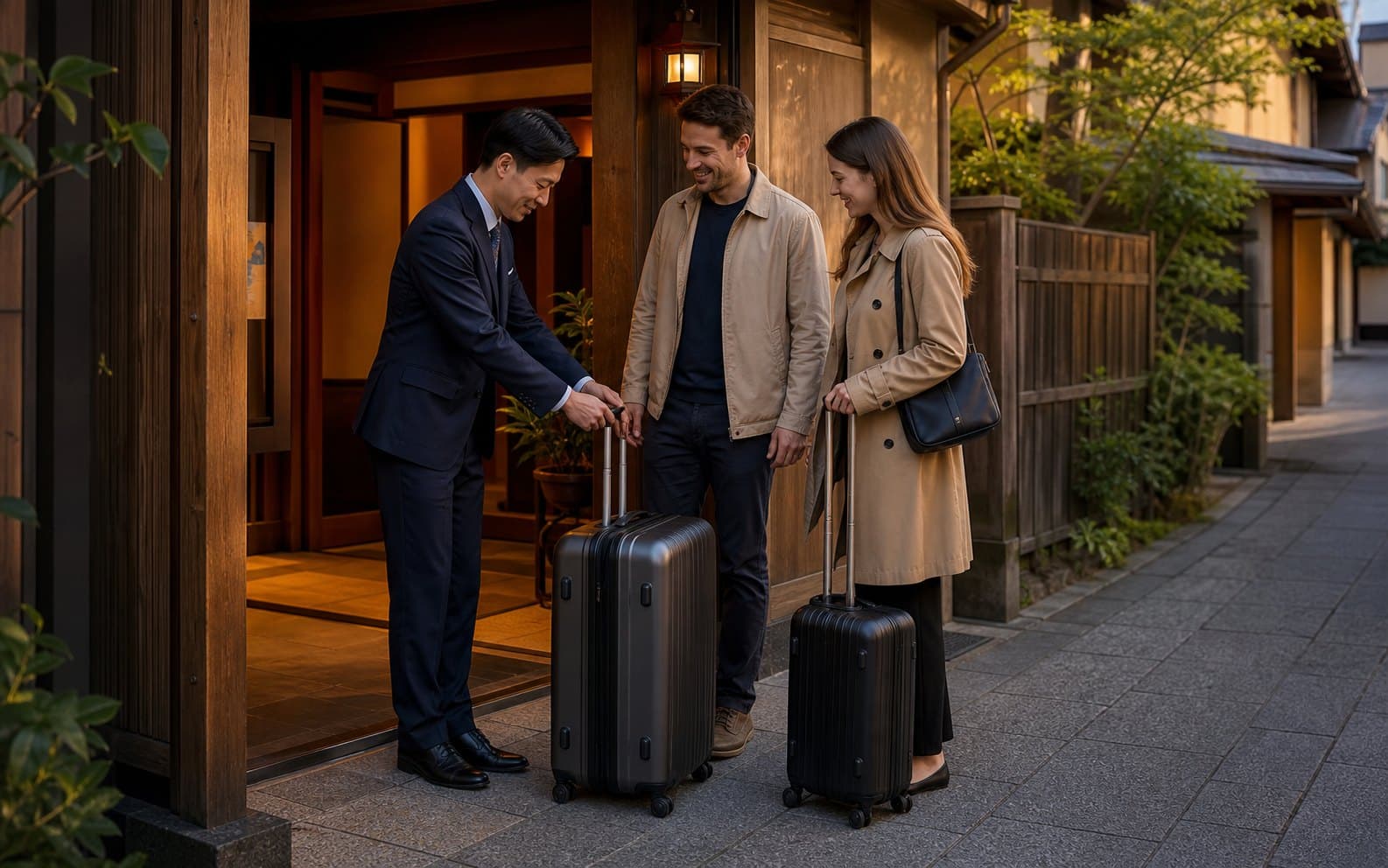 Kansai Airport to Kyoto ryokan arrival with luggage handoff