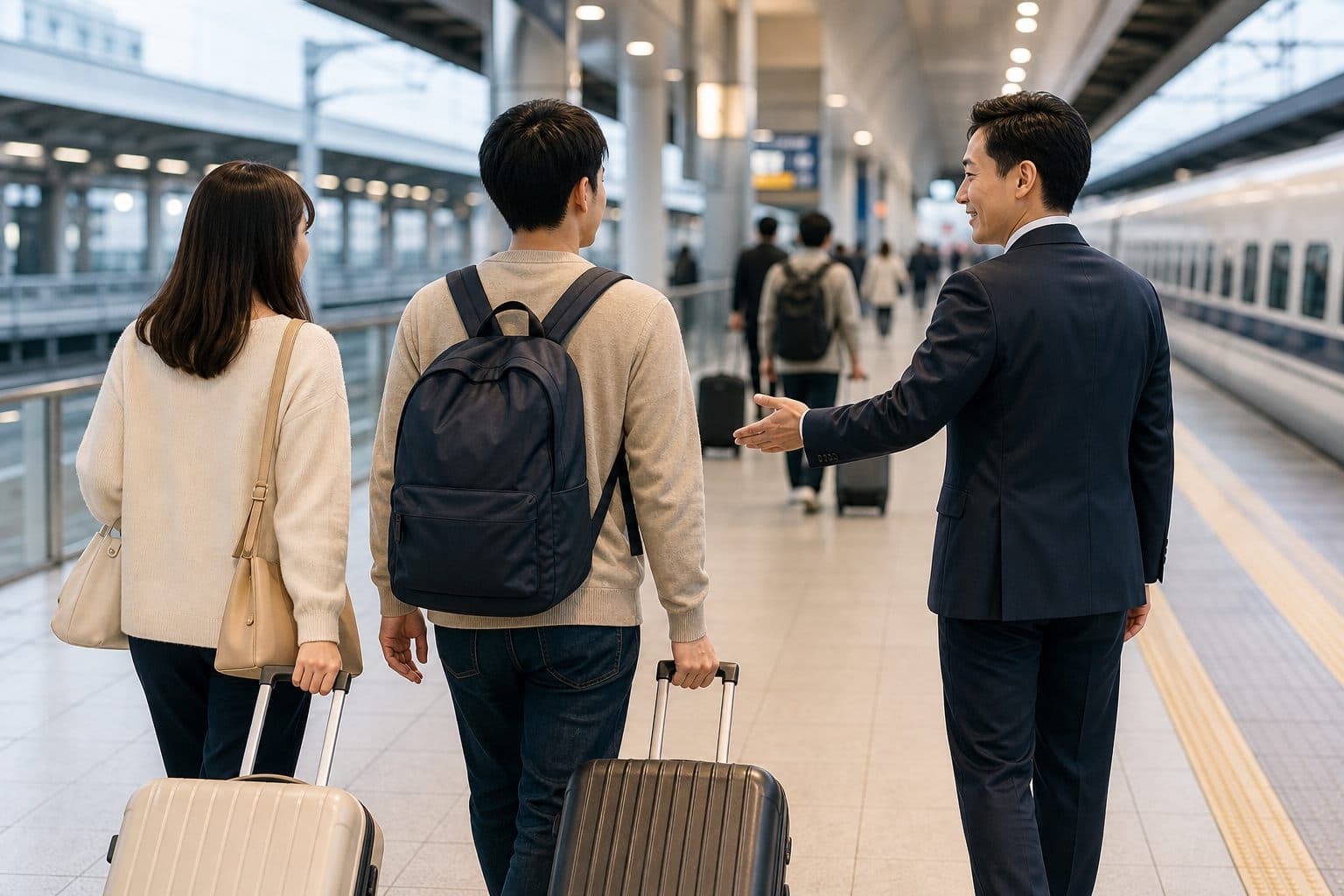 Station connection assistance for travelers continuing to Kyoto